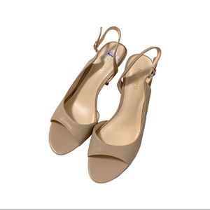 New Nine West Sling Back Nude Sandal Heels